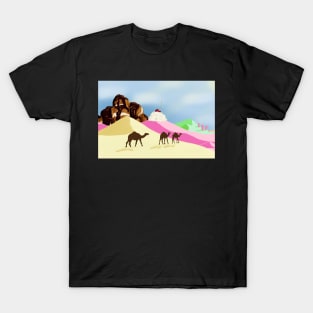 Camels in the Dessert Desert T-Shirt